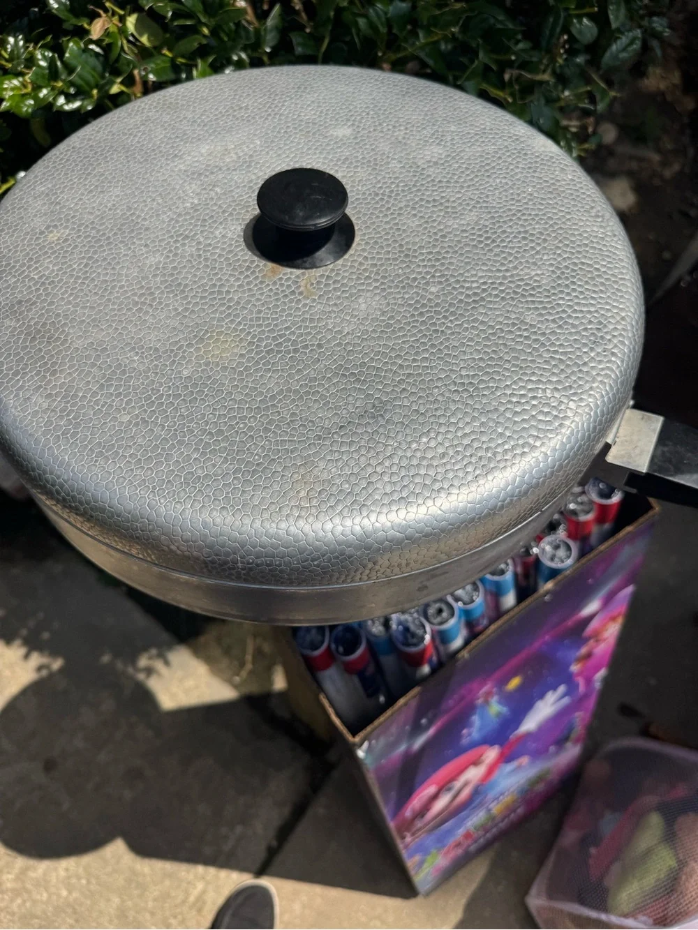Metal Frying Pan with Lid - Silver